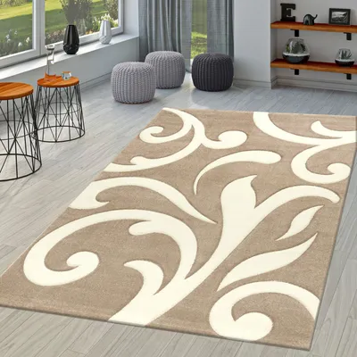 Produktbild von TT Home Wohnzimmer Teppich Moderner Kurzflor 3D Optik Geometrisches Wellen Design Größe 200x290 cm