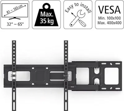 Image de Support mural pour téléviseur 32 pouces, orientable, plat et incurvé