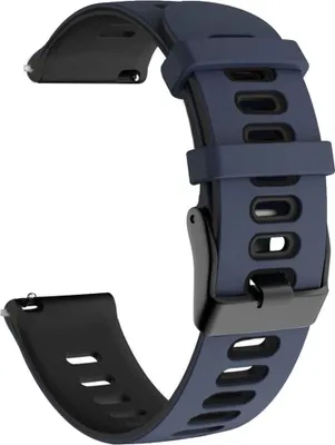 Produktbild von Sport Ersatz Armband für Honor Magic Watch 2 42mm Silikon Band Loop, Farbe:Dunkelblau Schwarz