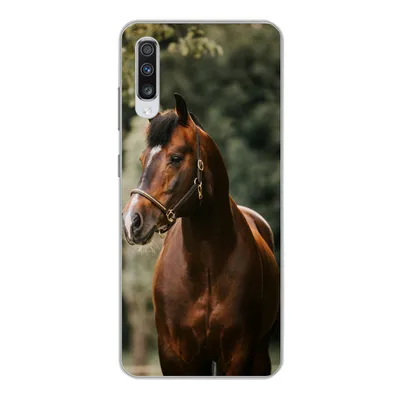 Produktbild von MuchoWow® Handyhülle Schutzhülle Hülle für Samsung Galaxy A70 Pferd - Äste - Porträt Silikon Softcase Handy Hülle - Schutzhaube