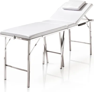 Produktbild von Mobile klappbare Kosmetikliege, silber Aluminium, Tragkr. max. 150kg, transportabel mit Tragetasche