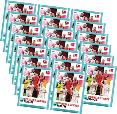 Produktbild von Topps Bundesliga Sticker 2025 - Fußball Sammelsticker - 20 Tüten