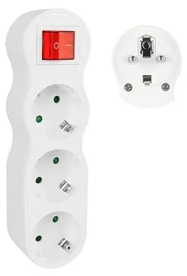 Zdjęcie produktu dla Listwa zasilająca 3 w 1 przełącznik on/off 16A 250V 3500W gniazdka schuko