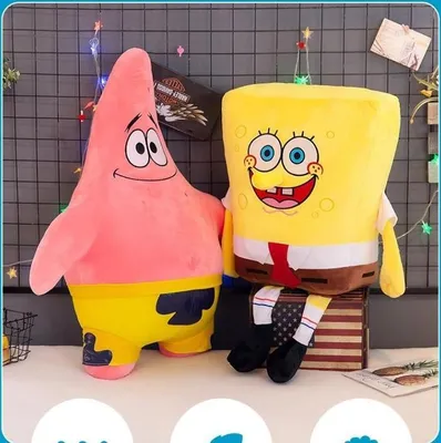 Produktbild von 2 Stück 50 cm süße SpongeBob Patrick Star Plüschtiere, gefüllte Cartoon-Anime-Plüschtiere
