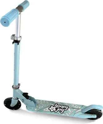Produktbild von COSTWAY Scooter Kinder Roller, Tretroller mit LED-Räder, Klappbar Lenker, Hellblau