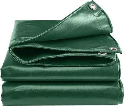 Image de Bâche en PVC - Bâche de protection solaire/bâche de couverture - 2 x 3 m - Imperméable - Coton/polyester - Enduite de PVC - Avec œillets - Vert