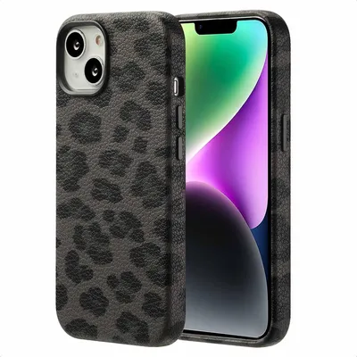Obrázek produktu pro Selencia Sabi Zadní kryt s leopardím vzorem a MagSafe iPhone 14 – Midnight Black