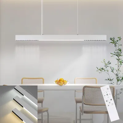 Image de ZMH LED Lampe à suspendre Salon Moderne Lampe de table à manger Dimmable avec télécommande Suspension150CM Réglable en hauteur Salle à manger Chambre B