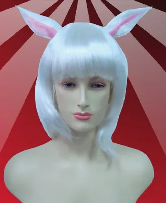 Produktbild von Original Foxxeo Hasenperücke Perücke Hase Ostern Osterkostüm Osterhase weiß mit Ohren