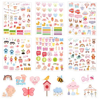 12 Baby-Stickerbögen für Scrapbooking, niedliches Design