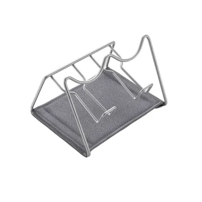Produktbild von Metaltex Abtropfgestell/Flaschenhalter Sodatex-2 für 2 Flaschen mit Abtropfmatte 21x17x14cm, silber-grau
