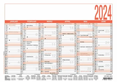 Produktbild von Zettler 602413 Tafelkalender - A4 quer, 6 Monate / 1 Seite, Karton