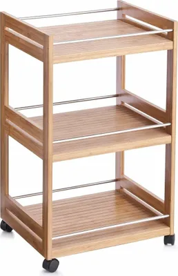 Obrázek produktu pro Bambusový kuchyňský vozík, kovové hrany, zeller