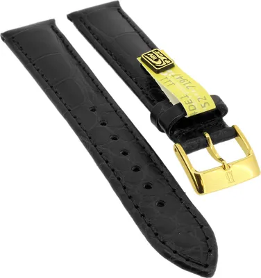 Produktbild von BARINGTON LOUISIANA XL Uhrenarmband | echt Krokoleder | schwarz 35374, Stegbreite:18mm, Schließe:Silbern