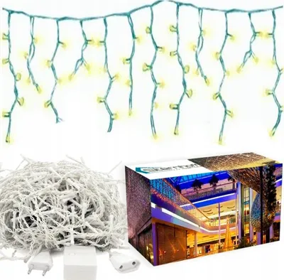 Zdjęcie produktu dla Sople 200 Led Lampki Światełka Świąteczne Zewnętrzne Kurtyna Girlanda Ip44