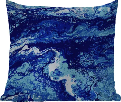 Produktbild von MuchoWow® Outdoor Kissen - Marmor - Blau - Aquarell - 60x60 cm - Wetterfest - Lounge Kissen - Dekoration - Schlaf Kissen