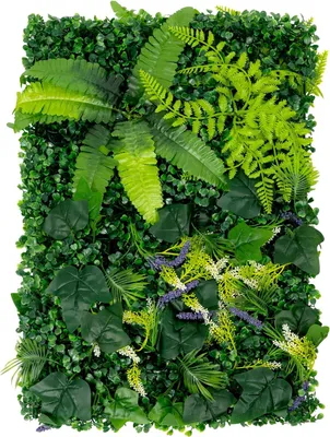 Produktbild von Kunstrasen Wandpaneele - Heckenmatte 6er Set - 60x40 cm - UV-beständiger Kunststoff - Zum Aufhängen für Garten & Hochzeit - Grün