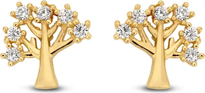 Produktbild von Ohrstecker Lebensbaum echt Gold 585  (14 kt) mit Zirkonia