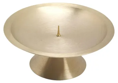 Schijfkandelaar Ø13,5 cm Messing Gold Matt mit Spieß