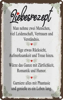 Produktbild von vianmo Blechschild 18x12 cm Liebesman nehme 2 Menschen Liebe