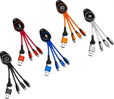 Obrázek produktu pro INF LED klíčenka 5 v 1 s datovým kabelem Modrý