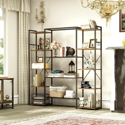 Image de Bibliothèque Industrielle avec 13 Étagères pour un Rangement Stylé