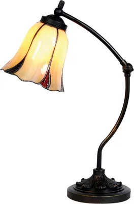Produktbild von Clayre & Eef Tiffany Tischlampe Ø 15x46 cm Beige Braun Glas