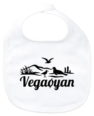 Produktbild von Huuraa Baby Lätzchen Vegaøyan Norwegen White Klettverschluss Bio Baumwolle Latz Geschenkidee