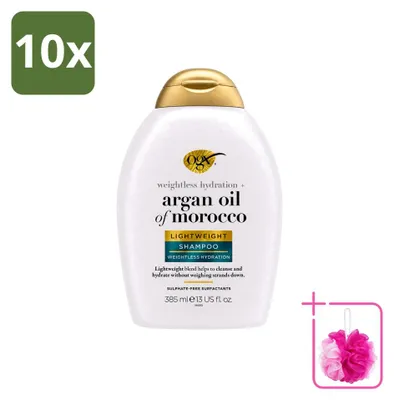 Productafbeelding van 10 x OGX Argan Oil of Morocco Shampoo - Lichtgewicht - voor dagelijks gebruik - 385 ml - Voordelige verpakking - 10 stuks