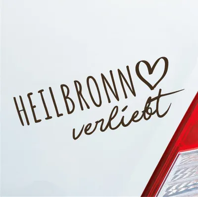 Produktbild von Auto Aufkleber Heilbronn verliebt Herz Stadt Heimat Liebe Car 19x7 cm Braun Sticker Heckscheibenaufkleber