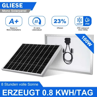 Obrázek produktu pro 100W 12voltový monosolární Solární systém solární modul solární panel Solární článek pro kempování/doma