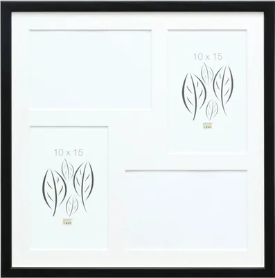 Image de Deknudt S41JL2 Cadre galerie en bois noir pour 4 photos 10 x 15 cm, 31,4 x 31,4 cm