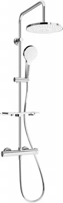 Obrázek produktu pro Mexen KT05 odkrytý sprchový set s dešťovou sprchovou hlavicí a termostatickou sprchovou baterií, Chromovaná/ bílá - 771500593-00