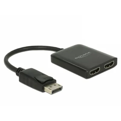 Produktbild von Splitter Displayport 1.2 Stecker > 2 x HDMI Buchse kompakt Delock