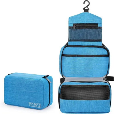 Produktbild von OKWISH Kulturtasche Kosmetiktasche, Kosmetiktasche Oxford-Gewebe, Kosmetiktasche Multifunktionaler, Groß Kapazität Kosmetiktasche Waschtasche, Blau