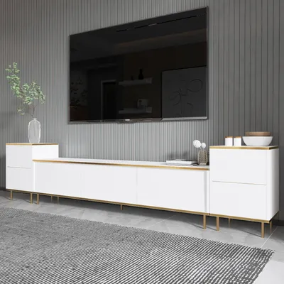 Immagine prodotto di Skye Decor, Imaj - Bianco, Oro, Mobile TV, Bianco, 180 x 45,2 x 35 cm