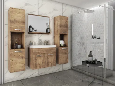 Immagine prodotto di Set da bagno con lavandino ZORAIDA XL - castagno + sifone GRATIS