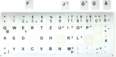 A flat lay of keyboard stickers on a white background.