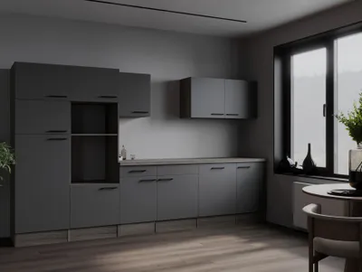 Produktbild von Küche Küchenzeile Leerblock Eiche York Grau Matt Oliver 340 cm Respekta