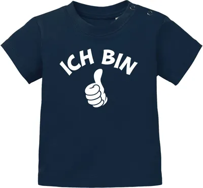 Produktbild von Baby T-Shirt kurzarm Ich bin 1 - 1. Geburtstag Baby Kinder Geschenk Babyshirt Jungen Mädchen Moonworks® dunkelblau 80/86 (10-15 Monate)