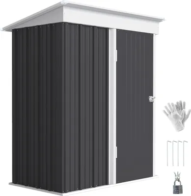 Produktbild von Outsunny Metall Gerätehaus 1,36m² 161 x 95 x 181cm Geräteschuppen mit Pultdach