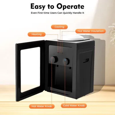 Immagine prodotto di Distributore di acqua per uso domestico e ufficio - distributore di acqua calda e fredda elettrico, 550 W, colore nero
