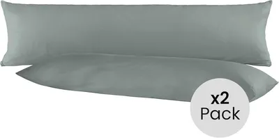 Produktbild von Baumwoll-Kissenbezug für Seitenschläferkissen – 2er-Pack 40 x 145 cm – Ideal für Schwangerschaftskissen – 100 % Baumwolle – Anthrazit