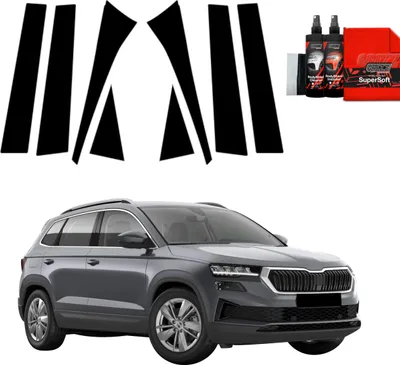 Immagine prodotto di 8in1 Pellicola protettiva nera Grizz Protector per montanti B-C - Skoda Karoq (2022-2025)