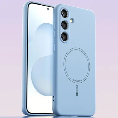 Produktbild von Magnetische Handyhülle für Samsung Galaxy S25+, MagSafe kompatible, Flüssig Silikon Stoßfest Kratzfest Hülle Blau