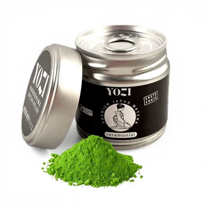 Produktbild von YOZI Super Ceremonial Matcha Tee Pulver 40g Dose aus Japan Kagoshima, 1. Ernte