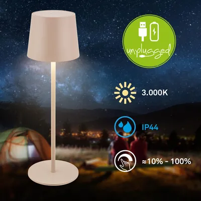 Produktbild von BRILONER - LED Tischlampe kabellos IP44 mit Touch, dimmbar, Akku & Lichtquelle t