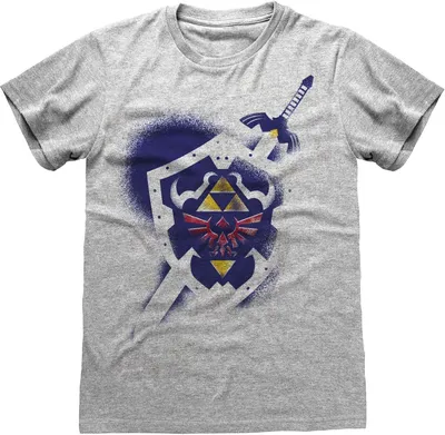 Produktbild von Nintendo Legend Of Zelda - Shield - Heather Grey T-Shirt - Größe M