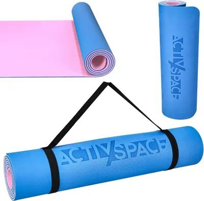 Obrázok produktu pre TPE podložka na fitness cvičenie jogy, penová podložka - ružová/modrá - 0,6 cm