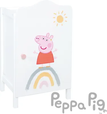 Produktbild von roba Puppenkleiderschrank Peppa Pig - & Zubehör - Puppenmöbel aus weiß lackiertem Holz - Motiv der Zeichentrick Serie